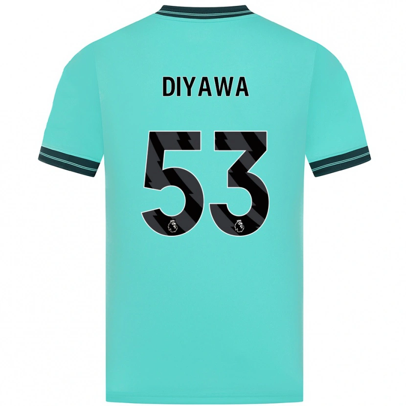 Danxen Donna Maglia Aaron Keto Diyawa #53 Azzurro Verde Kit Gara Away 2025/26 Maglietta
