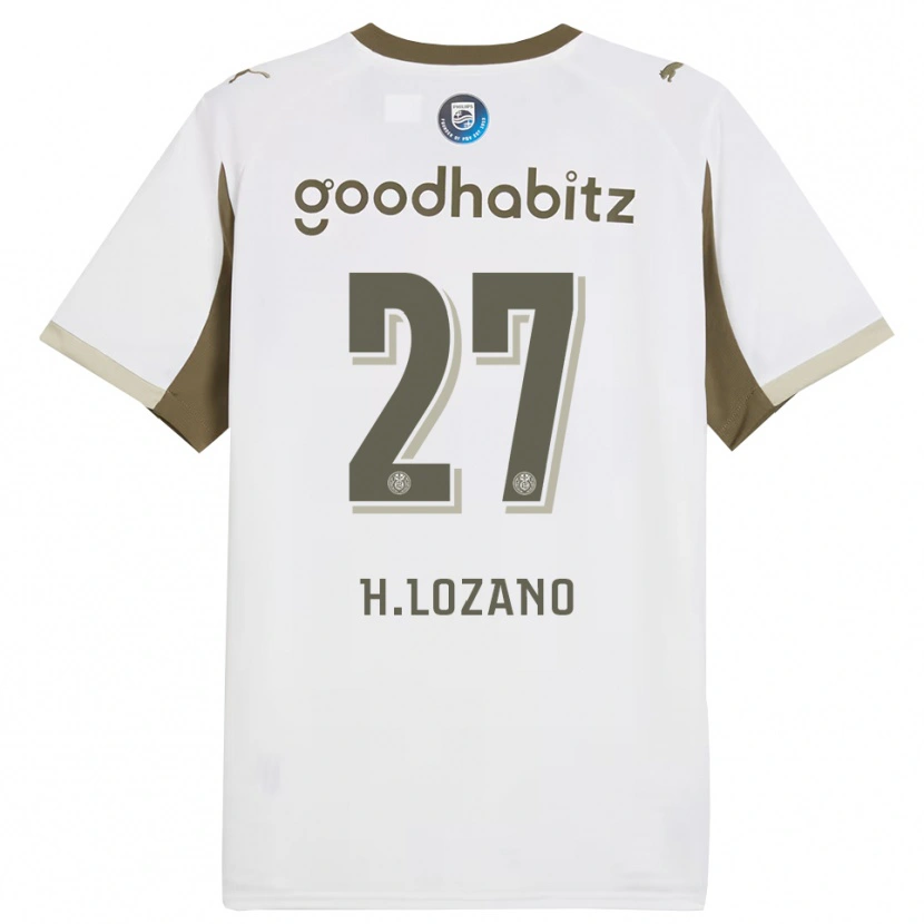 Danxen Donna Maglia Hirving Lozano #27 Bianco Grigio Kit Gara Third 2025/26 Maglietta