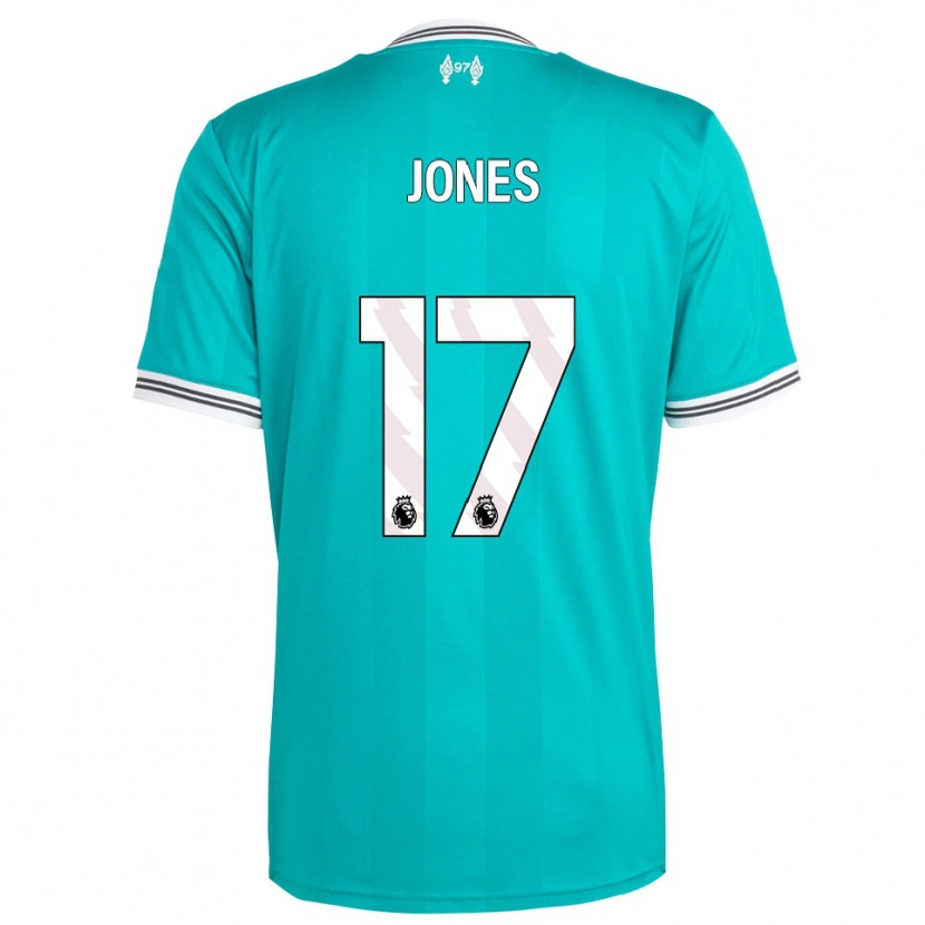 Danxen Donna Maglia Curtis Jones #17 Verde Bianco Kit Gara Third 2025/26 Maglietta