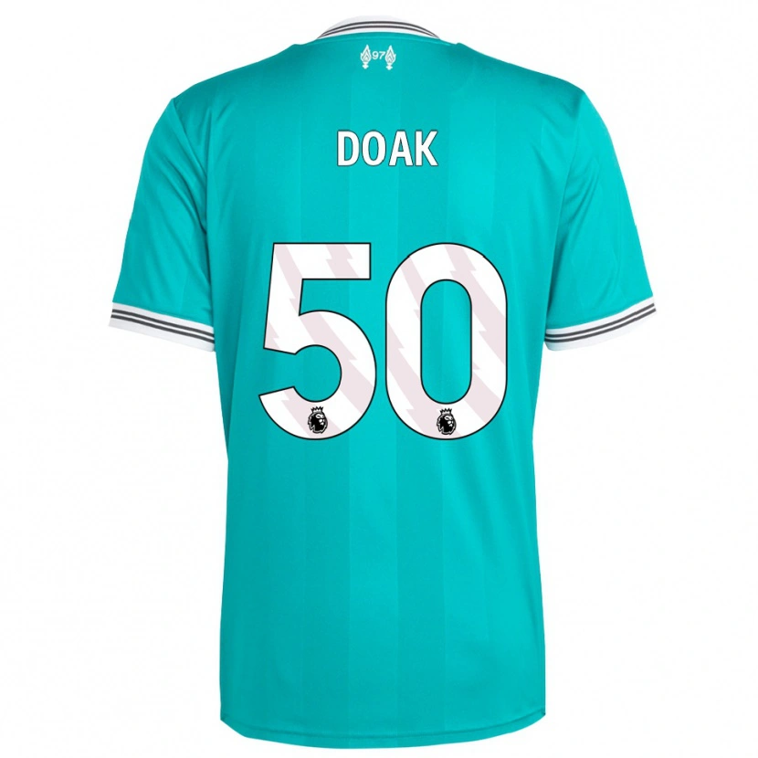 Danxen Donna Maglia Ben Doak #50 Verde Bianco Kit Gara Third 2025/26 Maglietta