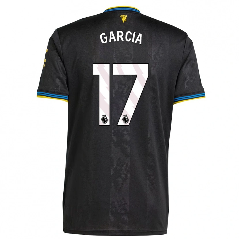 Danxen Donna Maglia Lucia Garcia #17 Nero Giallo Blu Kit Gara Third 2025/26 Maglietta
