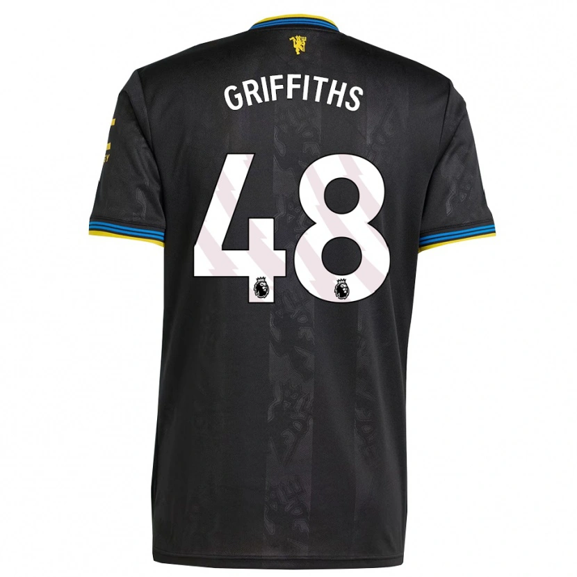 Danxen Donna Maglia Mared Griffiths #48 Nero Giallo Blu Kit Gara Third 2025/26 Maglietta