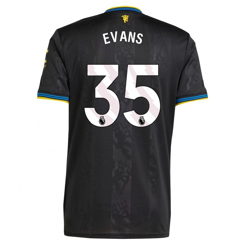 Danxen Donna Maglia Jonny Evans #35 Nero Giallo Blu Kit Gara Third 2025/26 Maglietta