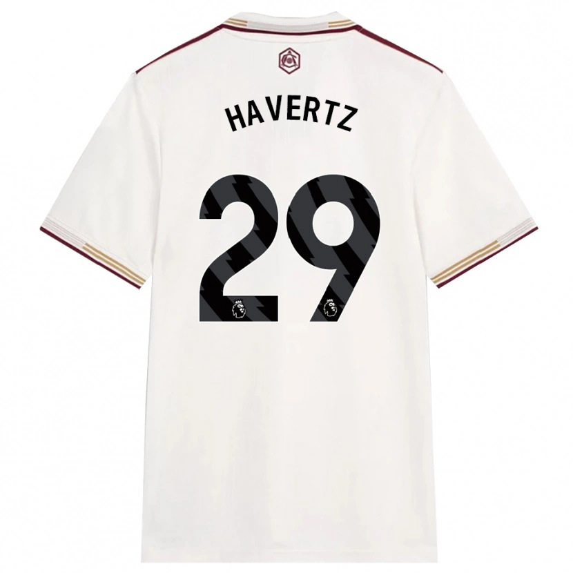 Danxen Donna Maglia Kai Havertz #29 Bianco Sporco Borgogna Kit Gara Third 2025/26 Maglietta