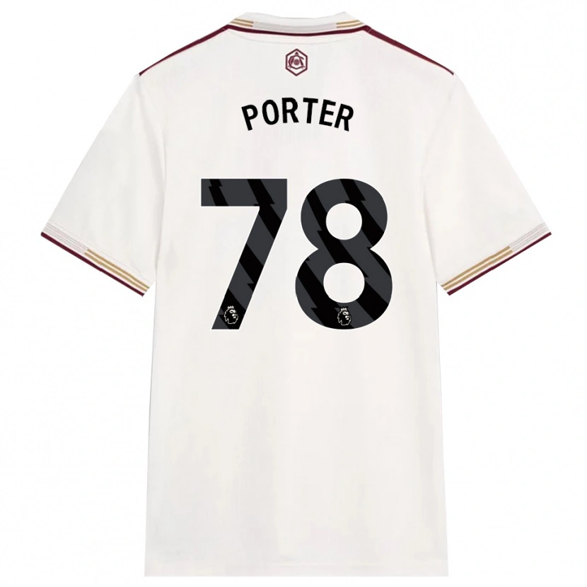 Danxen Donna Maglia Jack Porter #78 Bianco Sporco Borgogna Kit Gara Third 2025/26 Maglietta