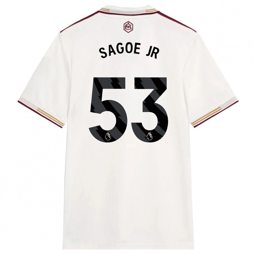 Danxen Donna Maglia Charles Sagoe Jr #53 Bianco Sporco Borgogna Kit Gara Third 2025/26 Maglietta