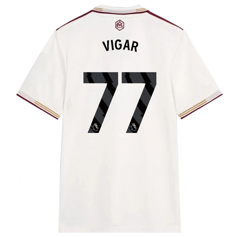 Danxen Donna Maglia Billy Vigar #77 Bianco Sporco Borgogna Kit Gara Third 2025/26 Maglietta