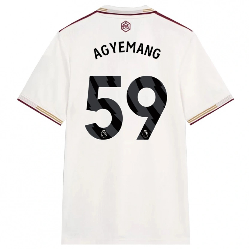 Danxen Donna Maglia Michelle Agyemang #59 Bianco Sporco Borgogna Kit Gara Third 2025/26 Maglietta