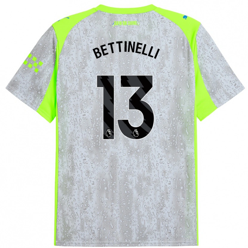 Danxen Donna Maglia Marcus Bettinelli #13 Grigio Giallo Kit Gara Third 2025/26 Maglietta