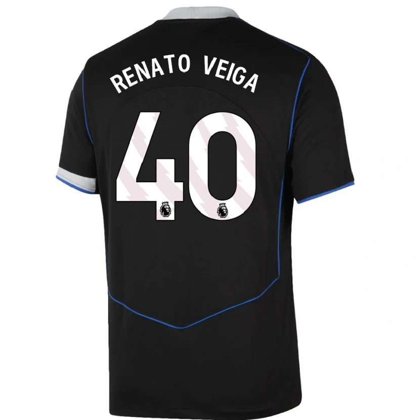Danxen Donna Maglia Renato Veiga #40 Nero Blu Argento Kit Gara Third 2025/26 Maglietta