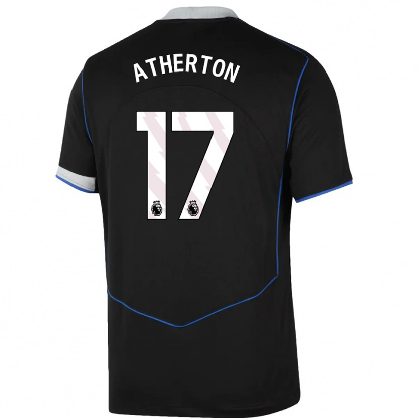 Danxen Donna Maglia Chris Atherton #17 Nero Blu Argento Kit Gara Third 2025/26 Maglietta