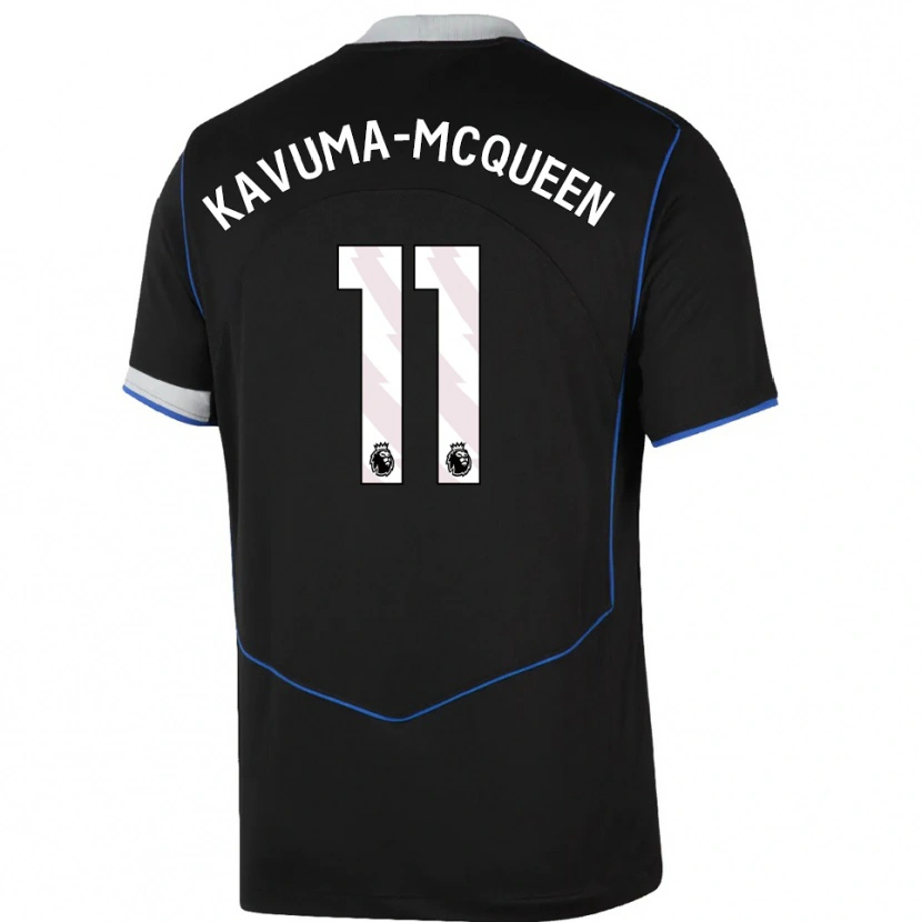 Danxen Donna Maglia Ryan Kavuma-Mcqueen #11 Nero Blu Argento Kit Gara Third 2025/26 Maglietta