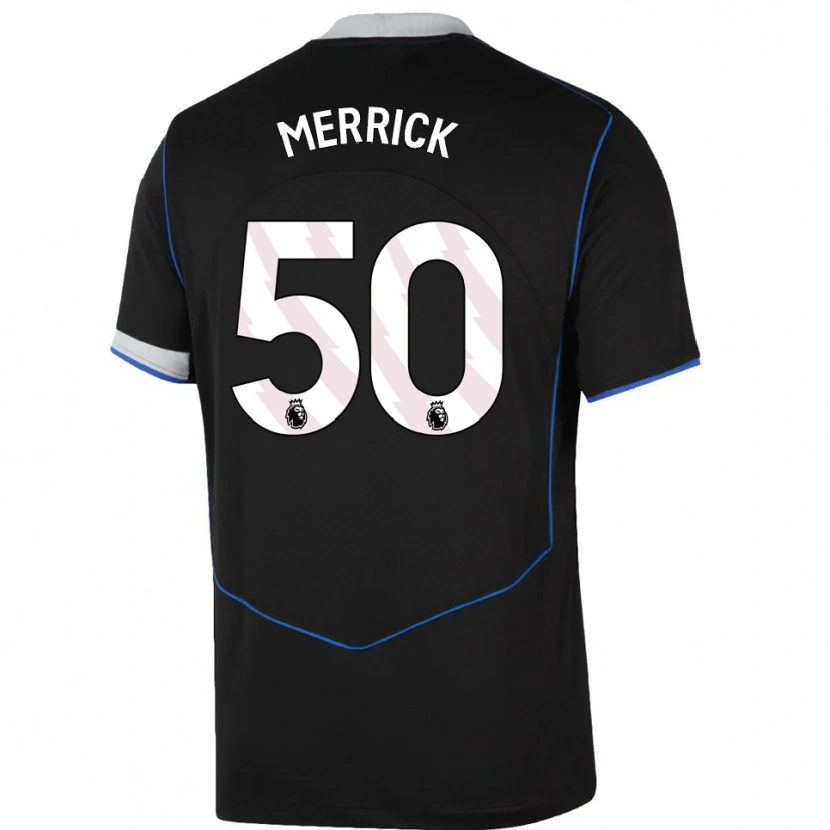 Danxen Donna Maglia Max Merrick #50 Nero Blu Argento Kit Gara Third 2025/26 Maglietta