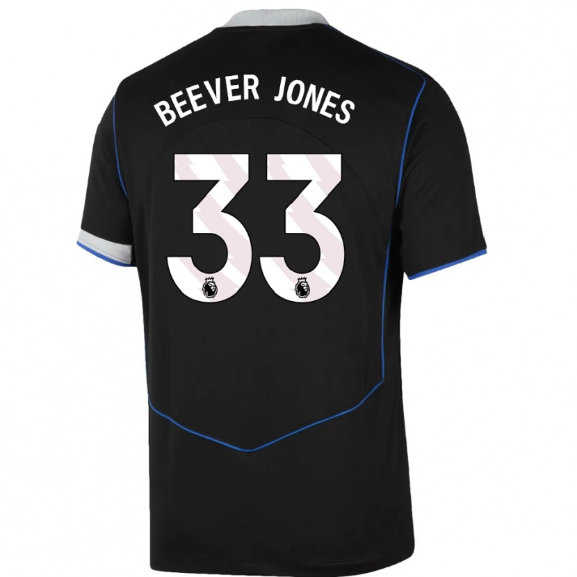 Danxen Donna Maglia Aggie Beever-Jones #33 Nero Blu Argento Kit Gara Third 2025/26 Maglietta