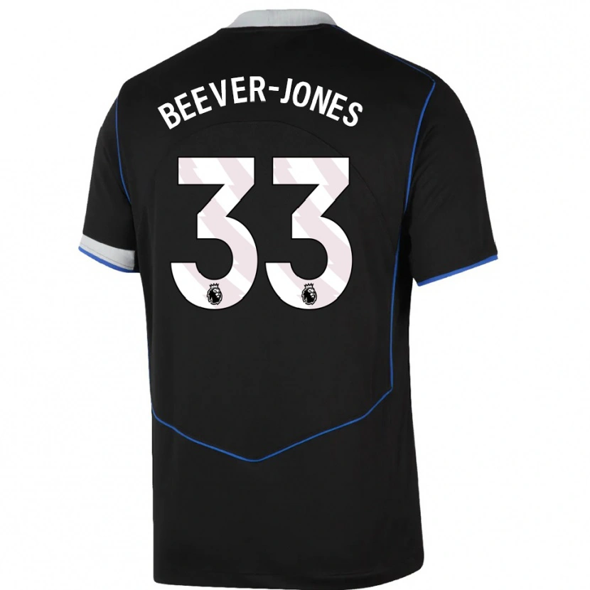 Danxen Donna Maglia Aggie Beever-Jones #33 Nero Blu Argento Kit Gara Third 2025/26 Maglietta