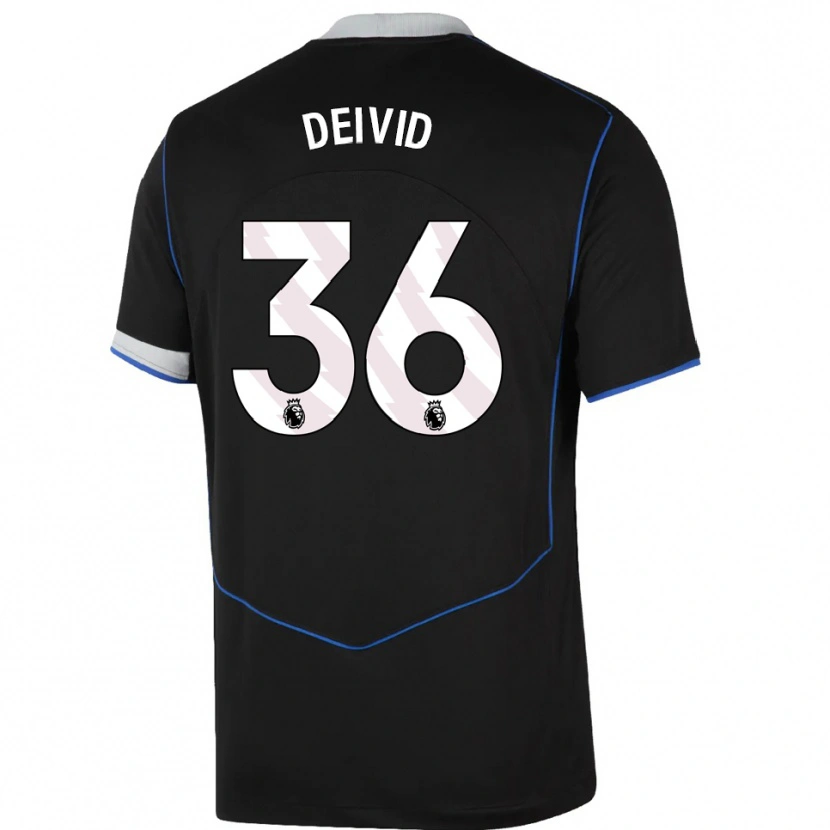 Danxen Donna Maglia Deivid Washington #36 Nero Blu Argento Kit Gara Third 2025/26 Maglietta