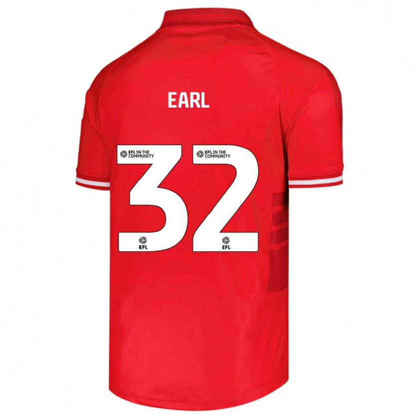 Danxen Bambino Maglia Josh Earl #32 Rosso Bianco Kit Gara Home 2025/26 Maglietta