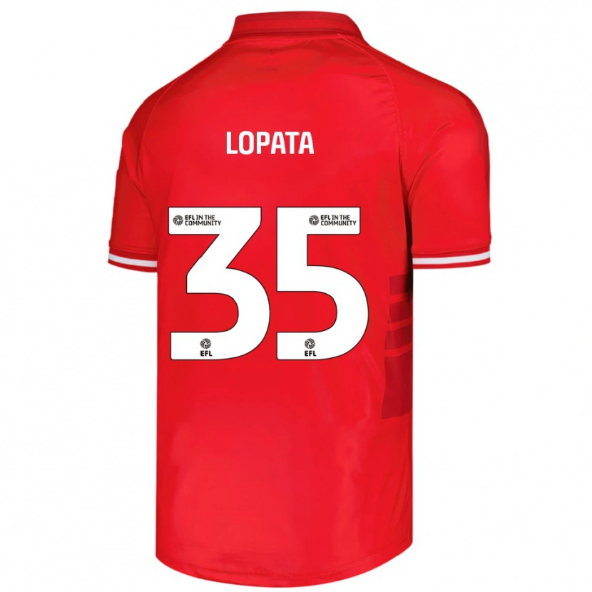 Danxen Bambino Maglia Kacper Lopata #35 Rosso Bianco Kit Gara Home 2025/26 Maglietta