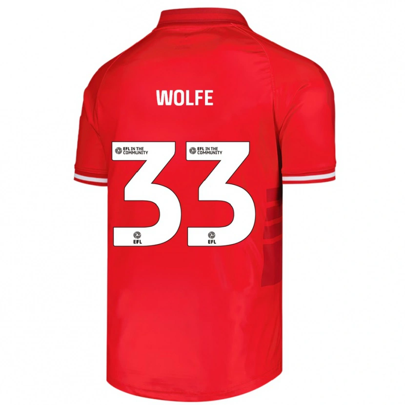 Danxen Bambino Maglia Matty Wolfe #33 Rosso Bianco Kit Gara Home 2025/26 Maglietta