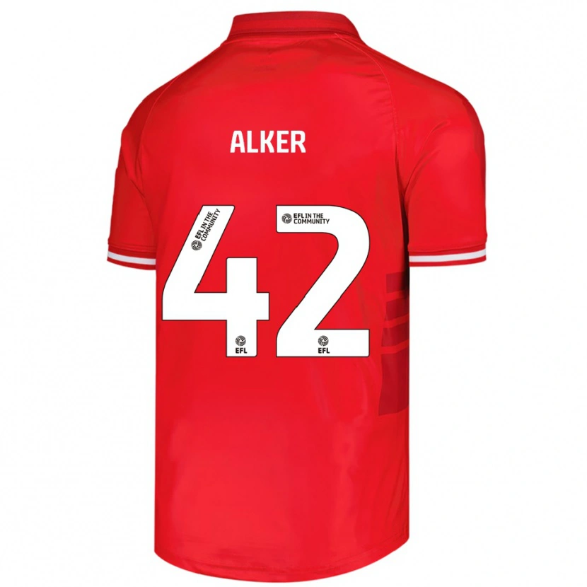Danxen Bambino Maglia Luke Alker #42 Rosso Bianco Kit Gara Home 2025/26 Maglietta