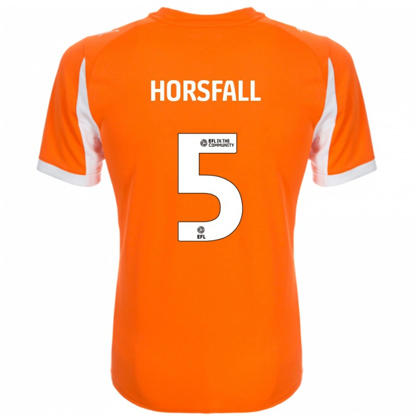 Danxen Bambino Maglia Fraser Horsfall #5 Arancione Bianco Kit Gara Home 2025/26 Maglietta