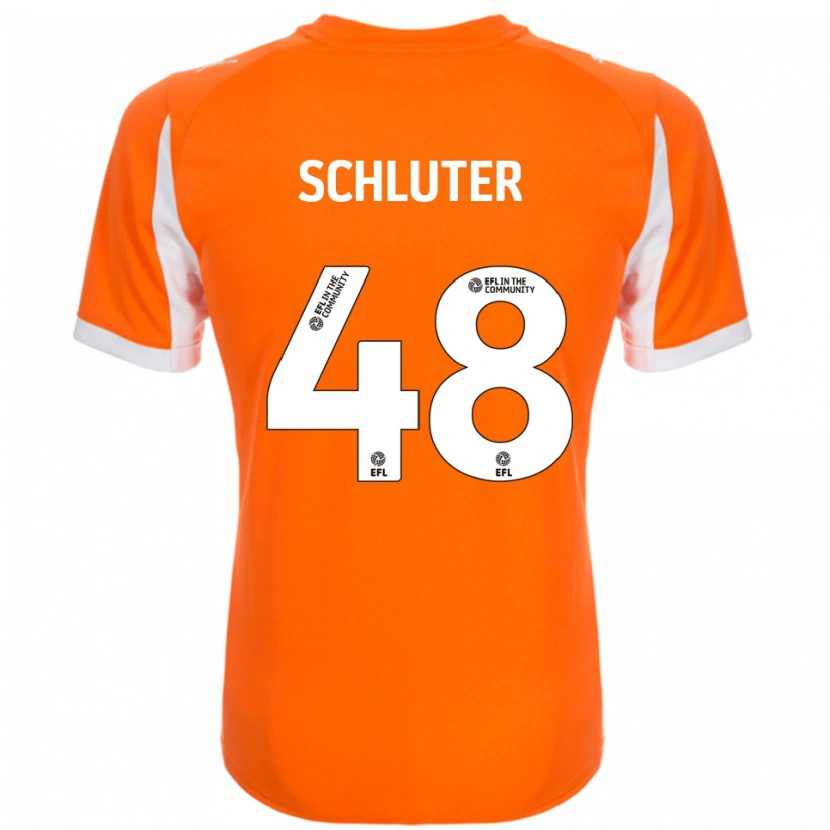 Danxen Bambino Maglia Gabriel Schluter #48 Arancione Bianco Kit Gara Home 2025/26 Maglietta