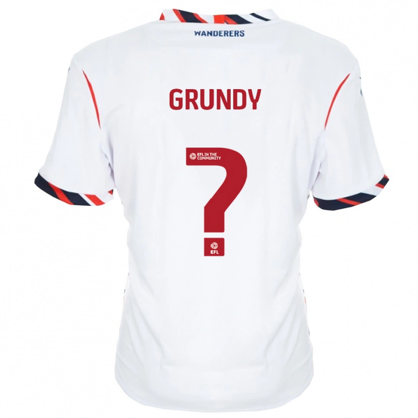 Danxen Bambino Maglia Grace Grundy #0 Bianco Rosso Kit Gara Home 2025/26 Maglietta