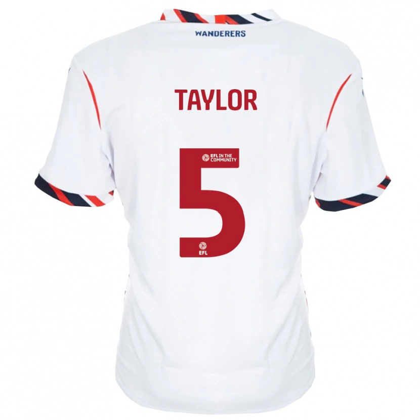 Danxen Bambino Maglia Richard Taylor #5 Bianco Rosso Kit Gara Home 2025/26 Maglietta