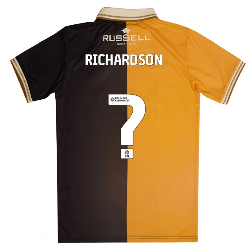 Danxen Bambino Maglia Matty Richardson #0 Giallo Nero Kit Gara Home 2025/26 Maglietta
