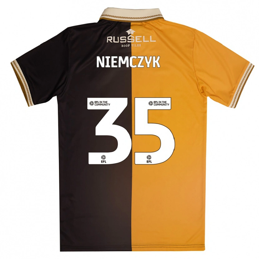 Danxen Bambino Maglia Jakub Niemczyk #35 Giallo Nero Kit Gara Home 2025/26 Maglietta