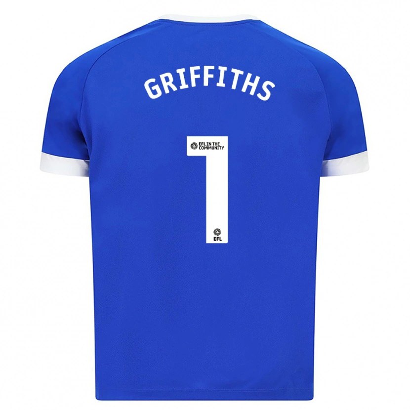 Danxen Bambino Maglia Ewan Griffiths #1 Blu Bianco Kit Gara Home 2025/26 Maglietta