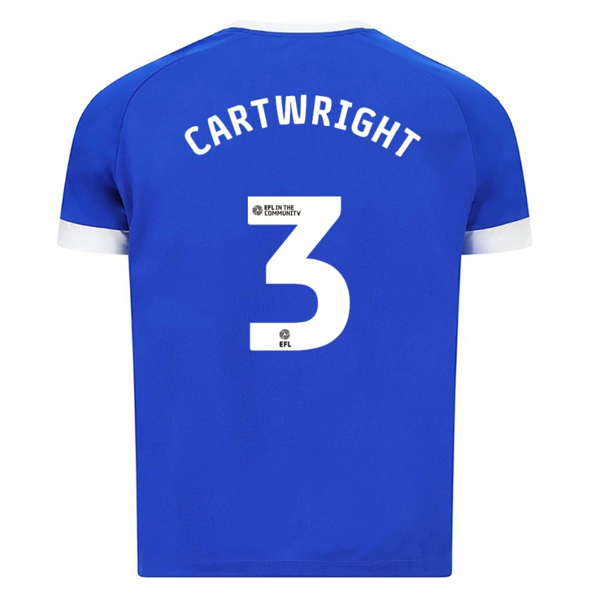 Danxen Bambino Maglia Logan Cartwright #3 Blu Bianco Kit Gara Home 2025/26 Maglietta