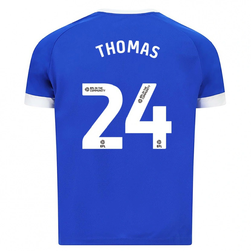 Danxen Bambino Maglia Seren Thomas #24 Blu Bianco Kit Gara Home 2025/26 Maglietta