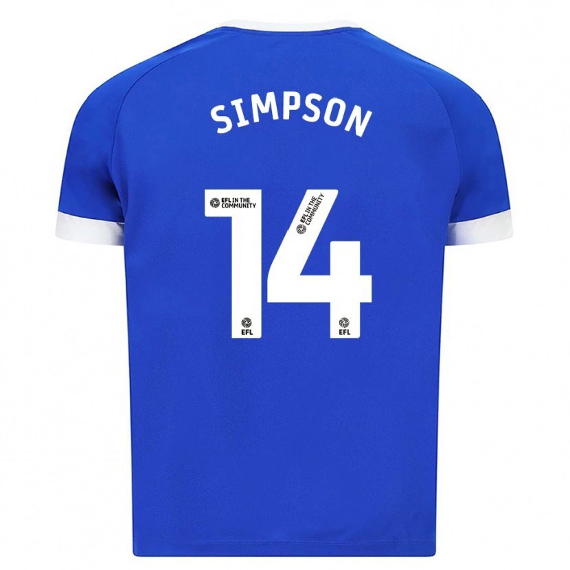 Danxen Bambino Maglia Jasmine Simpson #14 Blu Bianco Kit Gara Home 2025/26 Maglietta