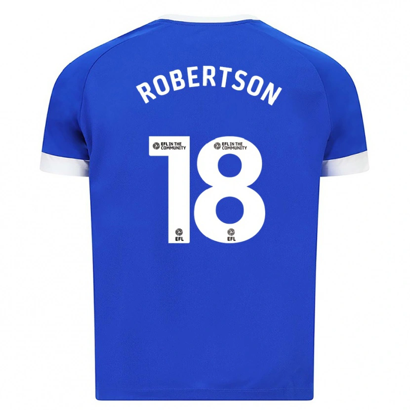 Danxen Bambino Maglia Alex Robertson #18 Blu Bianco Kit Gara Home 2025/26 Maglietta