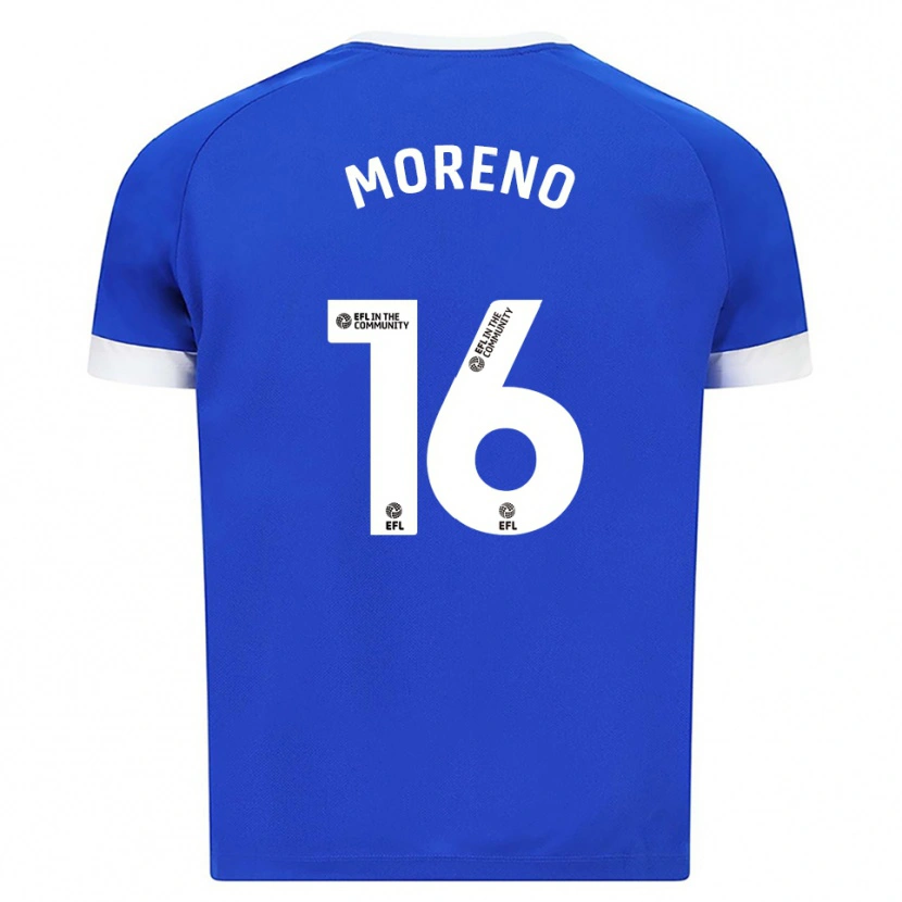 Danxen Bambino Maglia Paul Moreno #16 Blu Bianco Kit Gara Home 2025/26 Maglietta