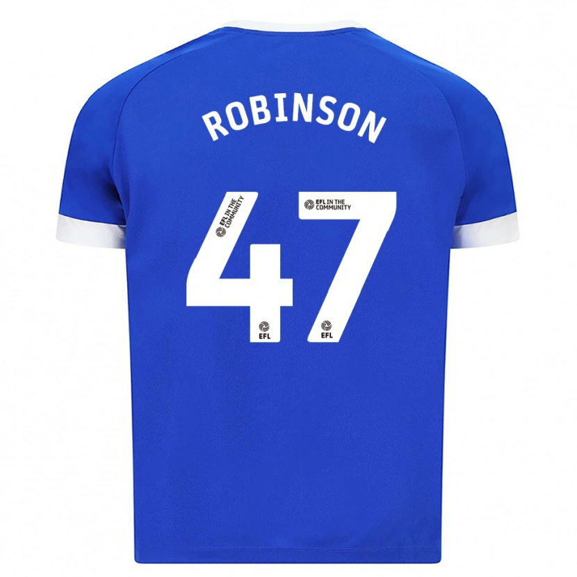 Danxen Bambino Maglia Callum Robinson #47 Blu Bianco Kit Gara Home 2025/26 Maglietta