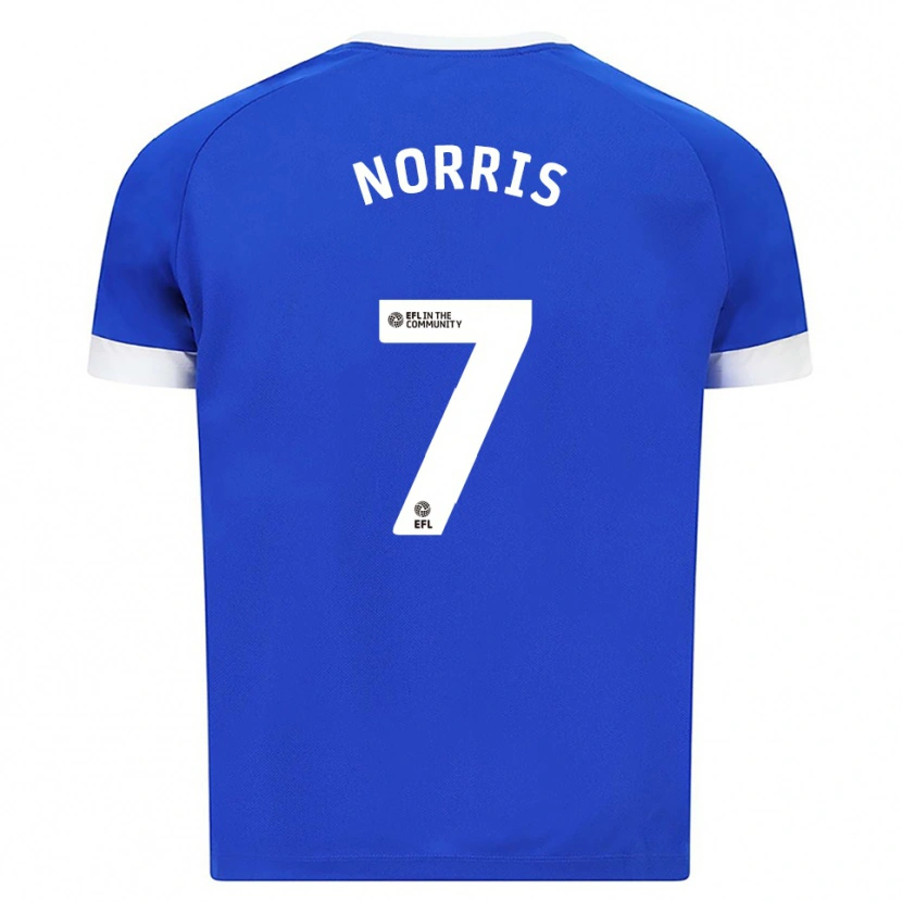 Danxen Bambino Maglia Jacob Norris #7 Blu Bianco Kit Gara Home 2025/26 Maglietta