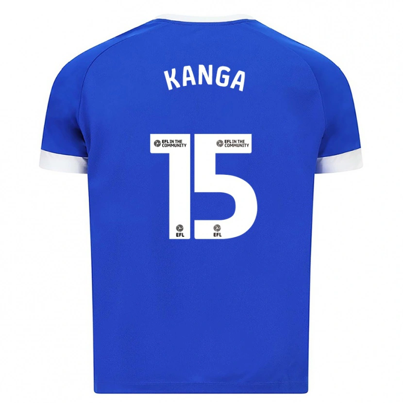 Danxen Bambino Maglia Wilfried Kanga #15 Blu Bianco Kit Gara Home 2025/26 Maglietta