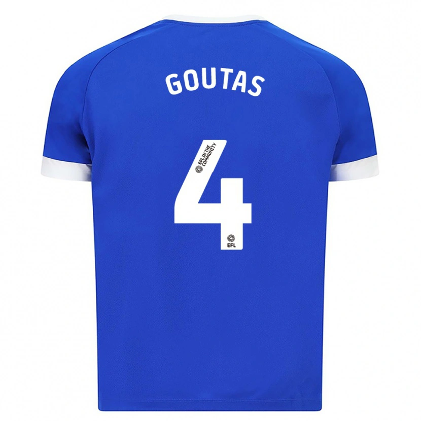 Danxen Bambino Maglia Dimitrios Goutas #4 Blu Bianco Kit Gara Home 2025/26 Maglietta