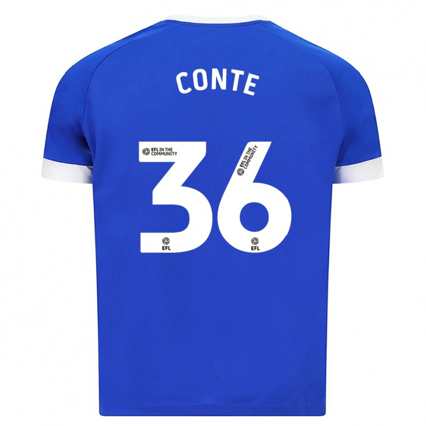 Danxen Bambino Maglia Raheem Conte #36 Blu Bianco Kit Gara Home 2025/26 Maglietta