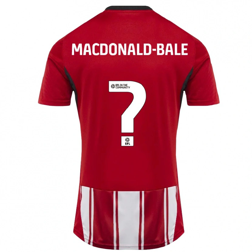 Danxen Bambino Maglia Paige Macdonald-Bale #0 Rosso Bianco Nero Kit Gara Home 2025/26 Maglietta