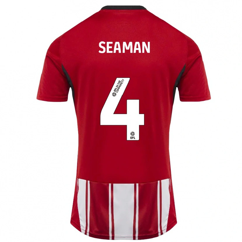 Danxen Bambino Maglia Jaydee Seaman #4 Rosso Bianco Nero Kit Gara Home 2025/26 Maglietta