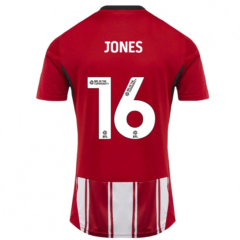 Danxen Bambino Maglia Patrick Jones #16 Rosso Bianco Nero Kit Gara Home 2025/26 Maglietta