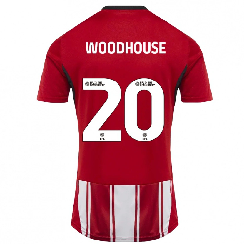 Danxen Bambino Maglia Luca Woodhouse #20 Rosso Bianco Nero Kit Gara Home 2025/26 Maglietta