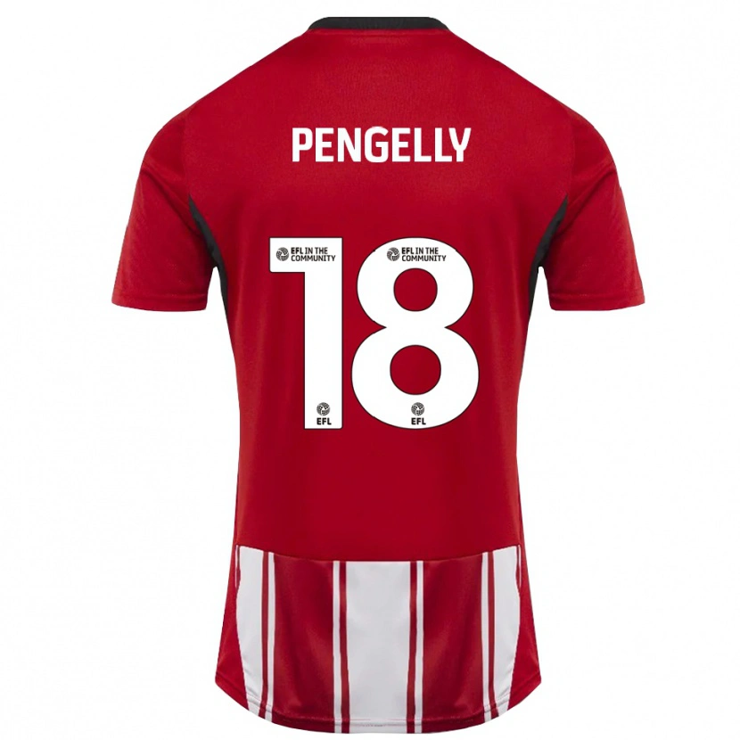 Danxen Bambino Maglia Connie Pengelly #18 Rosso Bianco Nero Kit Gara Home 2025/26 Maglietta