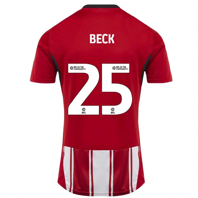 Danxen Bambino Maglia Steph Beck #25 Rosso Bianco Nero Kit Gara Home 2025/26 Maglietta