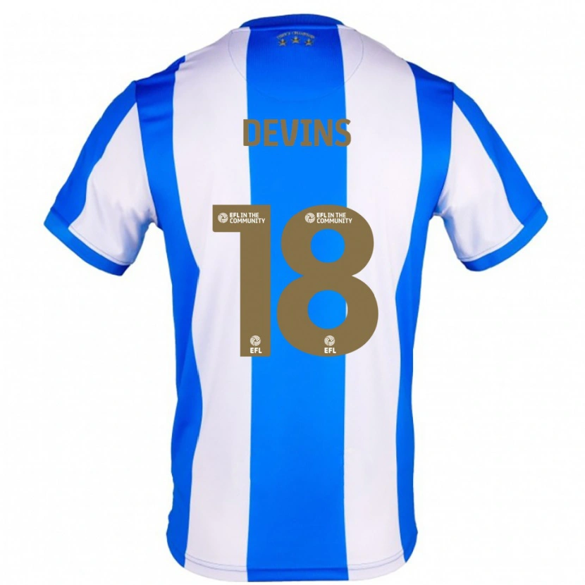 Danxen Bambino Maglia Caitlin Devins #18 Blu Bianco Kit Gara Home 2025/26 Maglietta