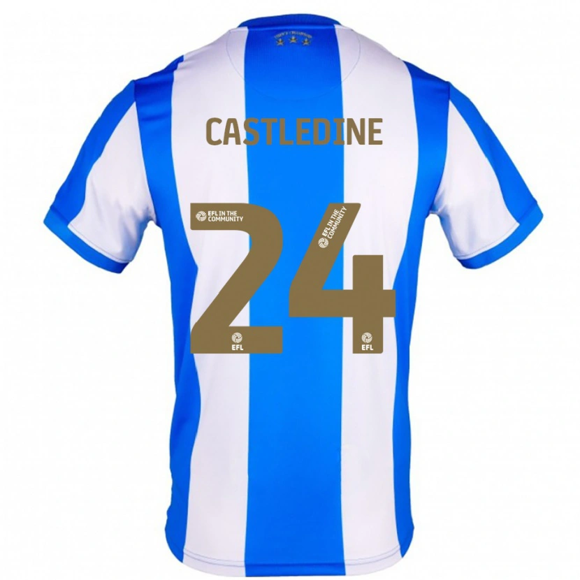 Danxen Bambino Maglia Leo Castledine #24 Blu Bianco Kit Gara Home 2025/26 Maglietta