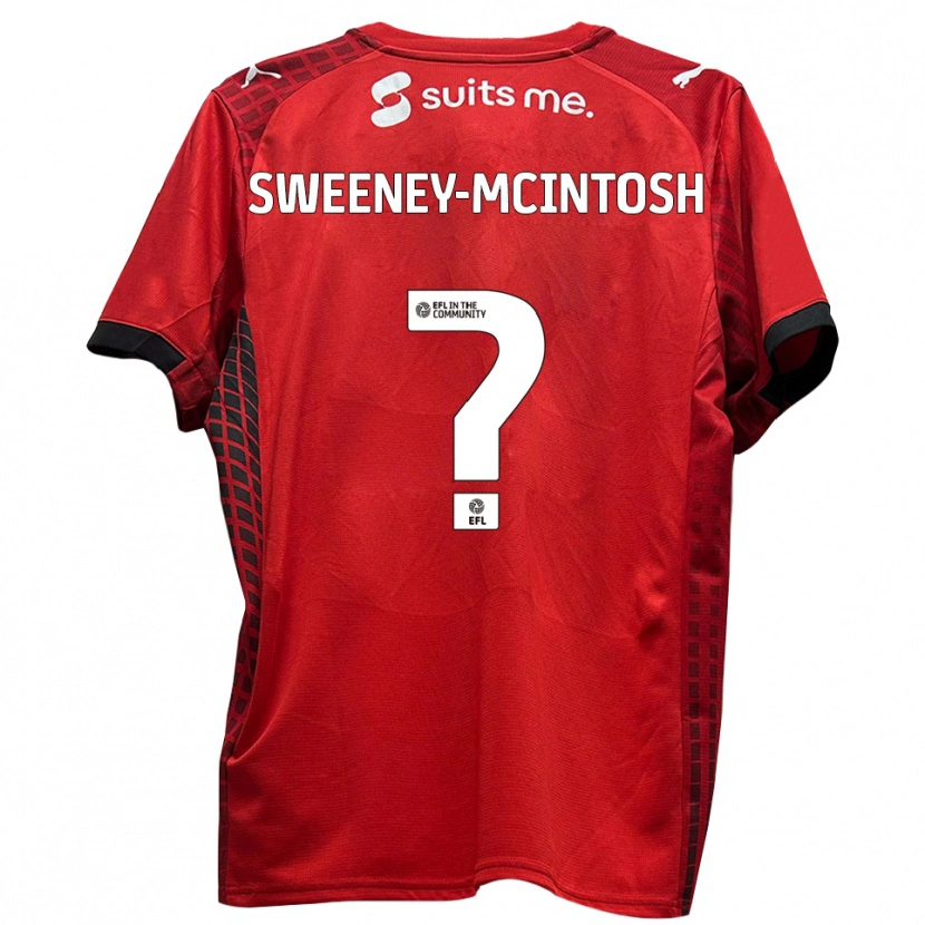Danxen Bambino Maglia Brogan Sweeney-Mcintosh #0 Rosso Nero Kit Gara Home 2025/26 Maglietta